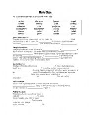 English Worksheet: movie vocabulary