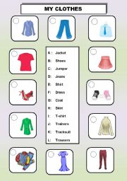 English Worksheet: Clothes