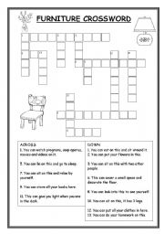 FURNITURE CROSSWORD