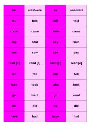 English Worksheet: Verb Pairs: Infinitive-Past Tense forms, both regular and irregular