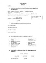 English worksheet: Starter Test