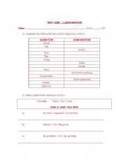 English worksheet: Comparative