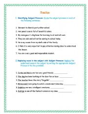 English Worksheet: Subject Pronouns
