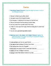 English worksheet: Subject Pronouns