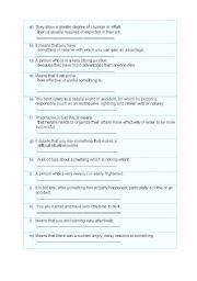 English Worksheet: Find the idiomatic expression that matches