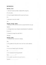 English worksheet: REWRITING