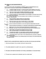 English Worksheet: Misplaced modifiers and displaced modifiers