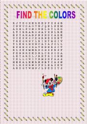 English Worksheet: Wordsearch Find the Color