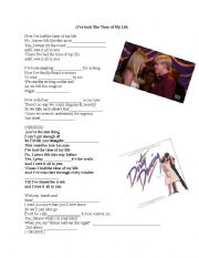 English Worksheet: The time of my life (Glee)