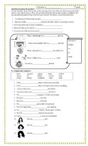 English Worksheet: ENGLISH TEST FOR 5TH GRADE