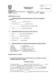 English Worksheet: GRAMMAR EXAM