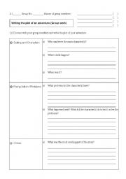 English Worksheet: Writing Adventure Stories