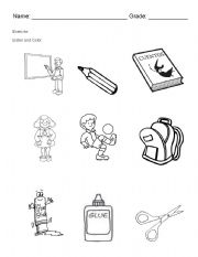 English Worksheet: school items