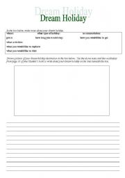 English worksheet: Dream holiday