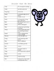 English Worksheet: Names of sounds that we hear