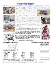 English Worksheet: gulliver in lilliput