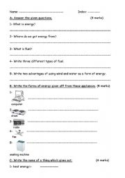 English Worksheet: energy