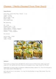 English Worksheet: Khaman Dhokla : Recipe