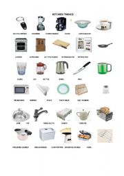 English Worksheet: Kitchen things