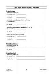 English Worksheet: tenses