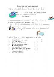 English Worksheet: Present Simple and Present Continuous