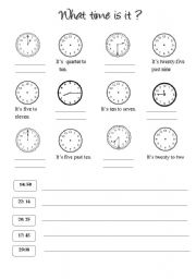 English Worksheet: What time is it ?