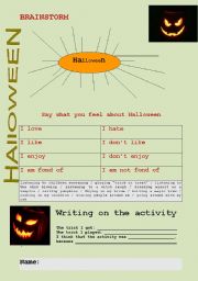 English Worksheet: halloween