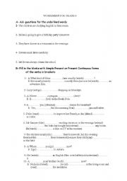 English Worksheet: Revision