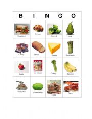 English worksheet: Bingo food