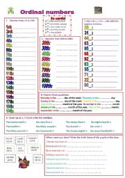 ordinal numbers from 1st to 100th