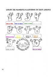 English Worksheet: colors&numbers