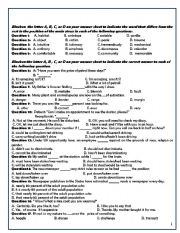 English Worksheet: multiple choice grammar test