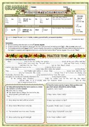 English Worksheet: Simple Present tense revision (2 pages) with adverbs of frequency and question words