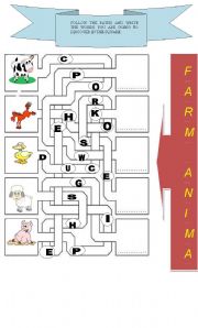 English Worksheet: FARM ANIMALS