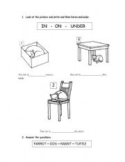 English worksheet: prepositions, jobs and places