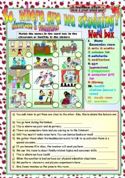 English Worksheet: School rooms & Facilities