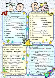 English Worksheet: TO   BE