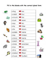 English Worksheet: Plural Form