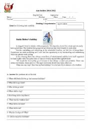 English Worksheet: Justin Biebers holidays