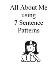 English Worksheet: Booklet About Me Using 7 Sentence Patterns (Girl)