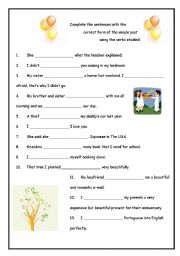 English Worksheet: Simple Present to Simple Past criss-cross and exercises (Part 2)