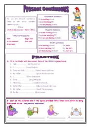 English Worksheet: Present Continuous