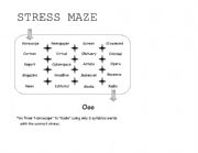English Worksheet: Stress Maze