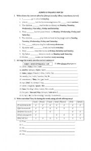 English Worksheet: adverb of frequency