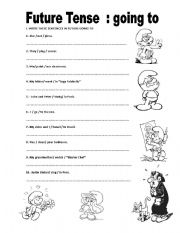 English Worksheet: FUTURE TENSE GOING TO