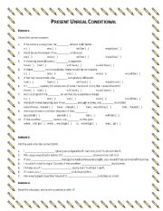 English Worksheet: Present Unreal Conditional Exercises