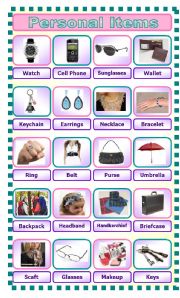 English Worksheet: Personal Items