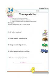 English worksheet: transportation