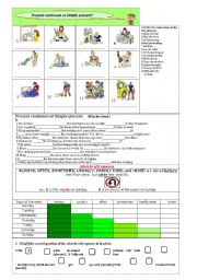 English Worksheet: PRESENT CONTINUOS vs SIMPLE PRESENT// * ADVERBS OF FREQUENCY*