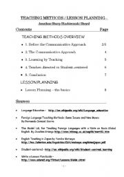 English Worksheet: teaching method lesson planning